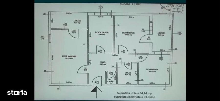 Apartament cu 3 camere decomandat în Central