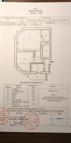 Apartament cu 2 camere decomandat în Vlădiceni
