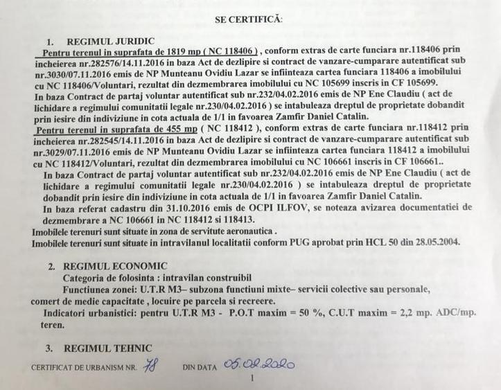 Teren Construcții intravilan de 2465 mp, în Vest