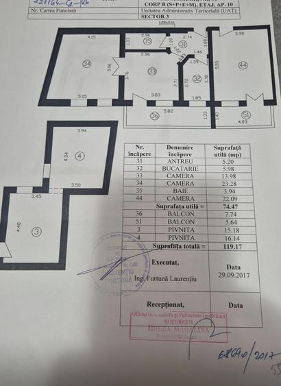 Apartament cu 3 camere semidecomandat în Universitate