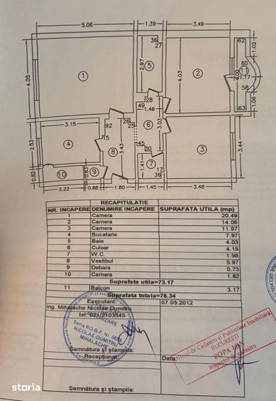 Apartament cu 3 camere decomandat în Tei