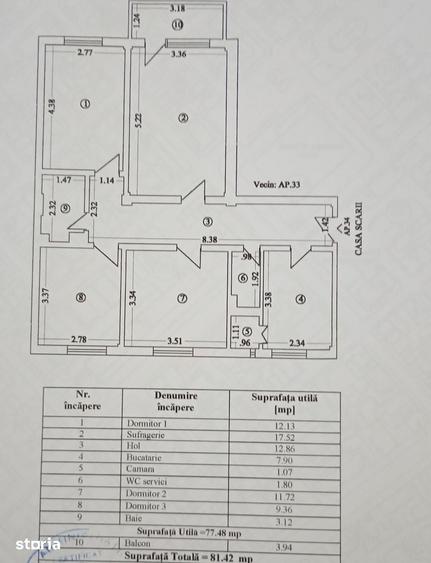 Apartament cu 4 camere decomandat în Ultracentral