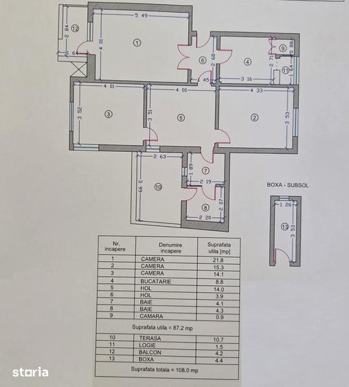 Apartament cu 3 camere în Ultracentral