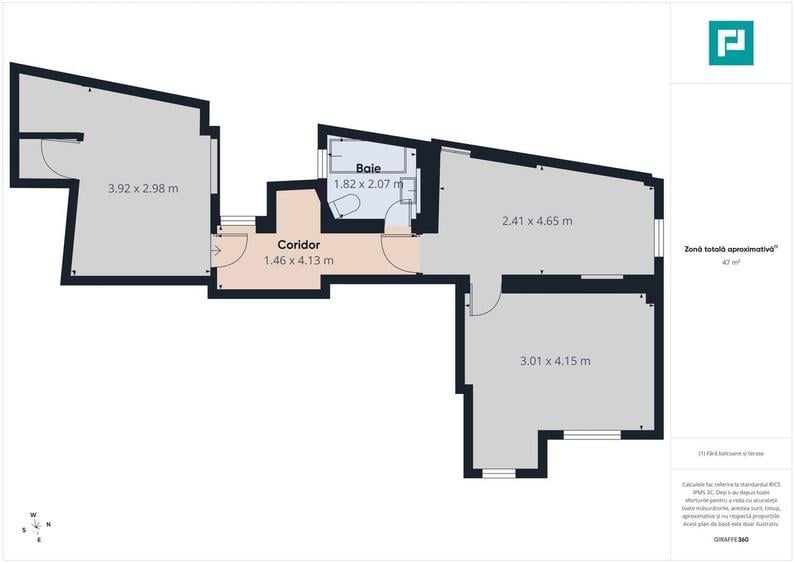 Apartament cu 2 camere în Ultracentral