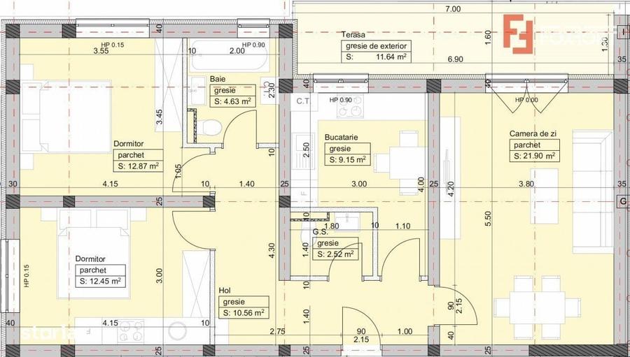 Apartament cu 3 camere decomandat în Central