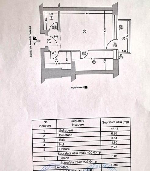 Garsonieră decomandată în Titan