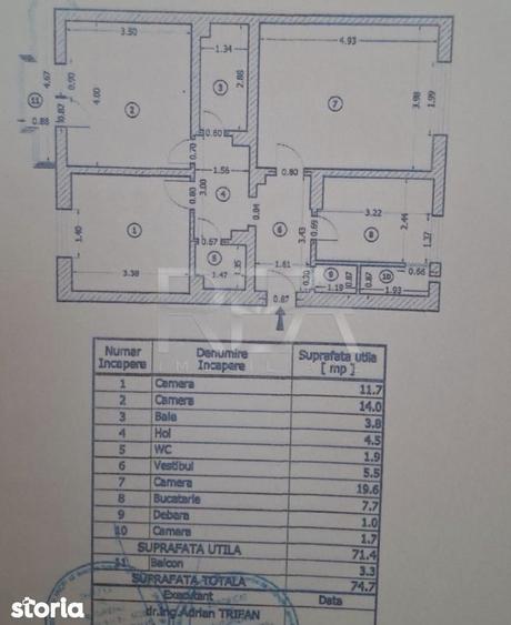 3 camere, 3/8, anvelopat, 74,7 mp-Str. Ion Nedeleanu -Novaci - 14