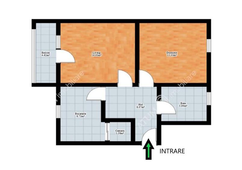 Apartament cu 2 camere decomandat, mobilat în Turnișor