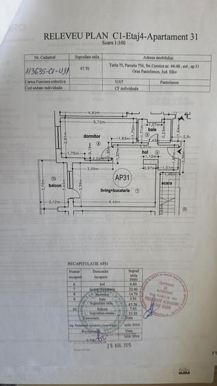Apartament cu 2 camere decomandat în Central