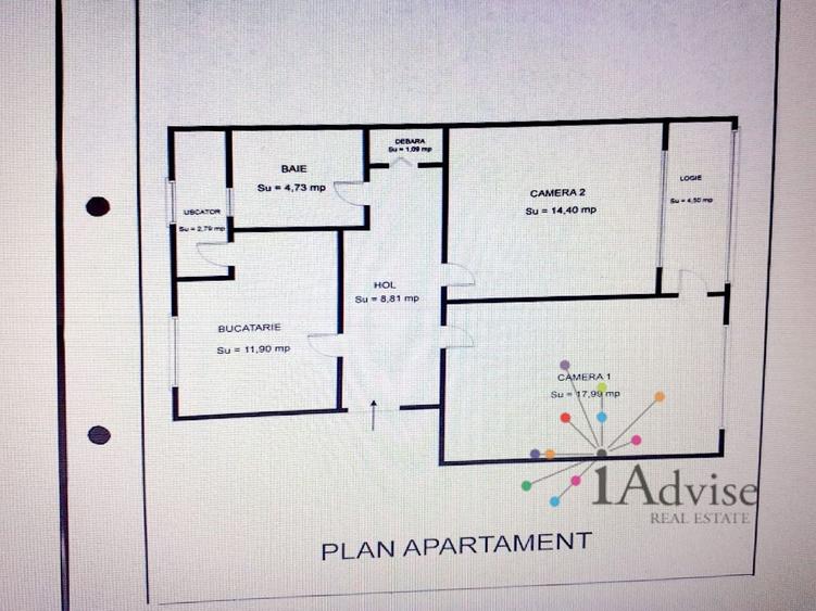 Apartament cu 2 camere decomandat, mobilat în Centrul Civic