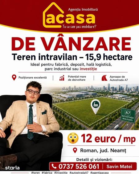 Teren de 159000 mp, în Central