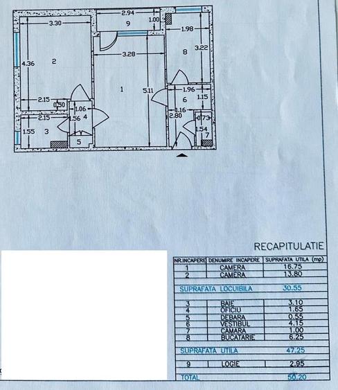 Apartament cu 2 camere semidecomandat în Drumul Taberei