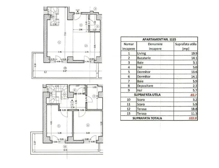 Apartament cu 3 camere decomandat, mobilat în Progresul