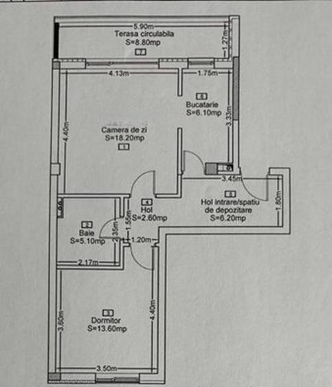 Apartament cu 2 camere decomandat, mobilat în Andrei Mureșanu
