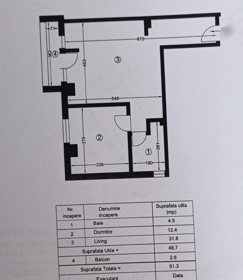 Apartament cu 2 camere nedecomandat, mobilat în Exercițiu