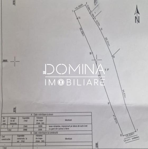 Teren Construcții intravilan de 2948 mp, în Tismana