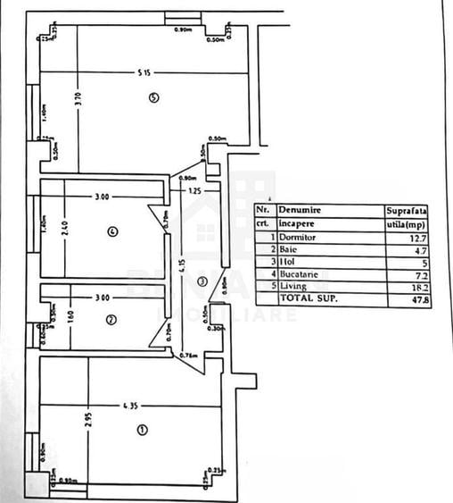Apartament cu 2 camere semidecomandat în Central