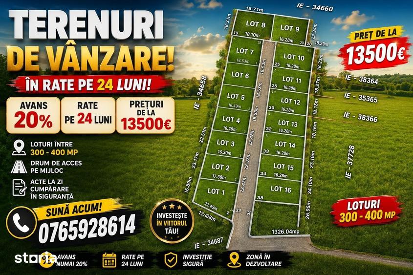Teren de 300 mp, în Vărăști