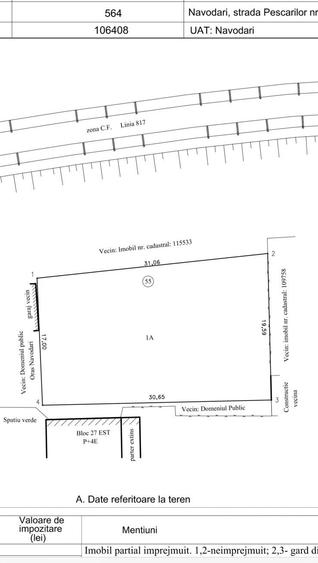 Teren Construcții intravilan de 564 mp, în Central