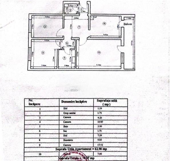 Apartament cu 3 camere decomandat, mobilat în Centru Civic