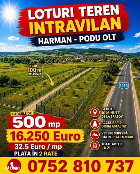 Teren de 854 mp, în Hărman