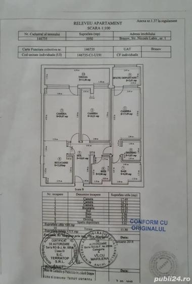 Apartament cu 3 camere decomandat în Vest