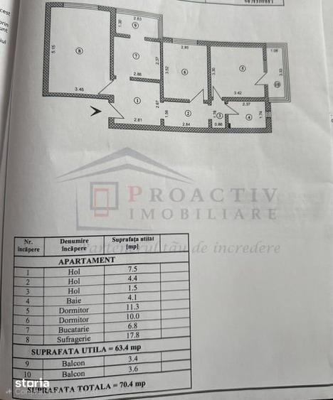 Apartament cu 3 camere decomandat în Burdujeni