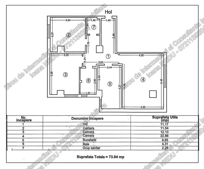 🙋Compozitori🔸3 Camere 74m² Mobilat Utilat Loc de Parcare Centrala - 15