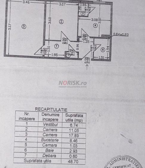 Apartament cu 2 camere decomandat, mobilat în Giurgiului