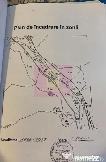 Teren de 834 mp, în Berevoești