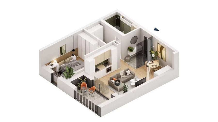 Apartament cu 2 camere de inchiriat 61mp Universita Medicina UVVG Arad - 7