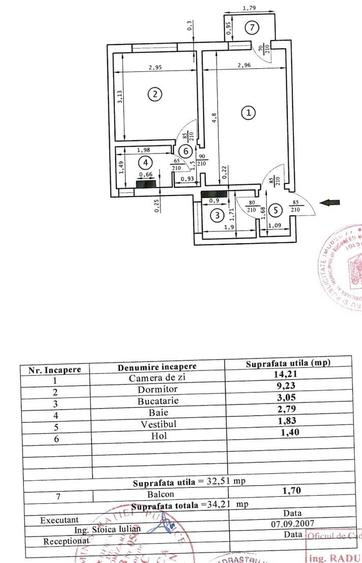 Apartament cu 2 camere nedecomandat în Rahova