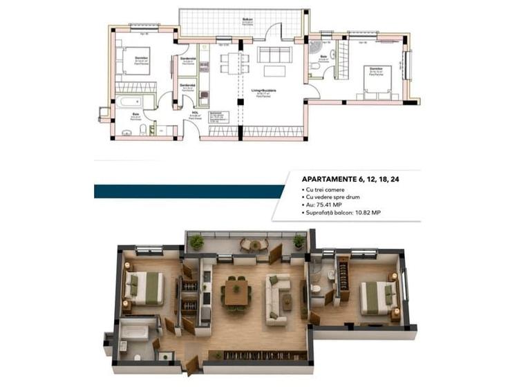 Apartament cu 2 camere în Livezeni