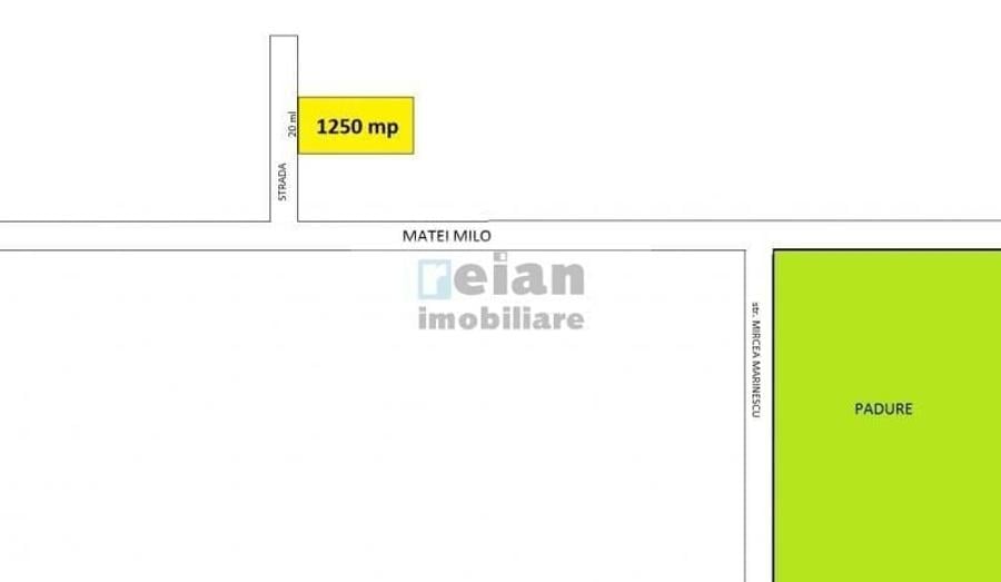 Voluntari - Matei Millo Teren 1250 Mp Utili, D 20 Ml, Utilitati - 1