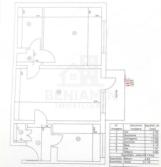 2 camere - etaj 3 - 52mp - centrala - Calea Severinului - Scoala 12 - 2