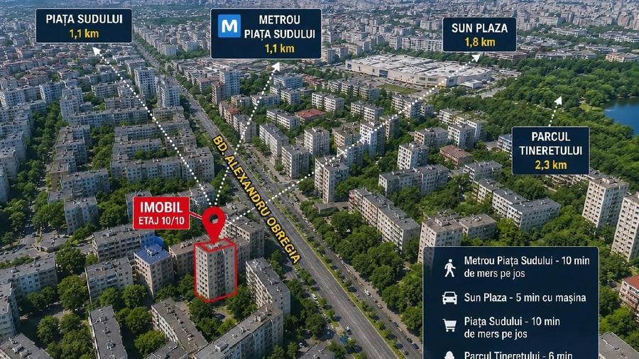 Garsonieră semidecomandată în Sud