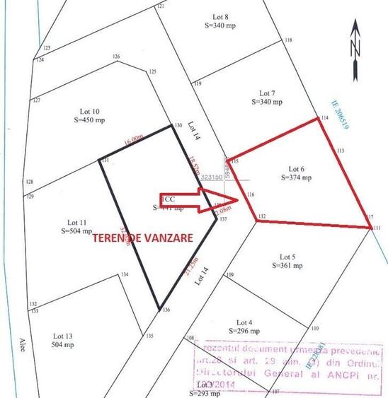 Teren Construcții intravilan de 374 mp, în Theodor Pallady