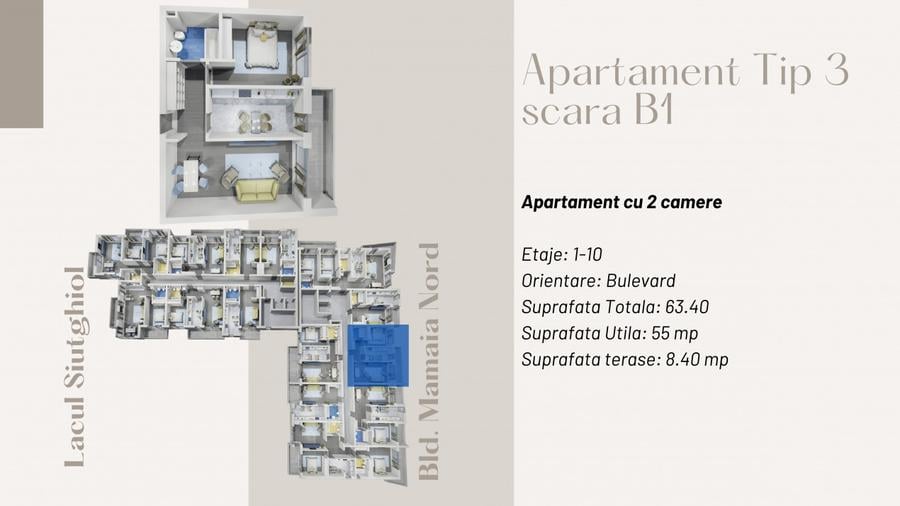 Apartament cu 2 camere in Mamaia Nord, bloc finalizat-Verona Residence - 9