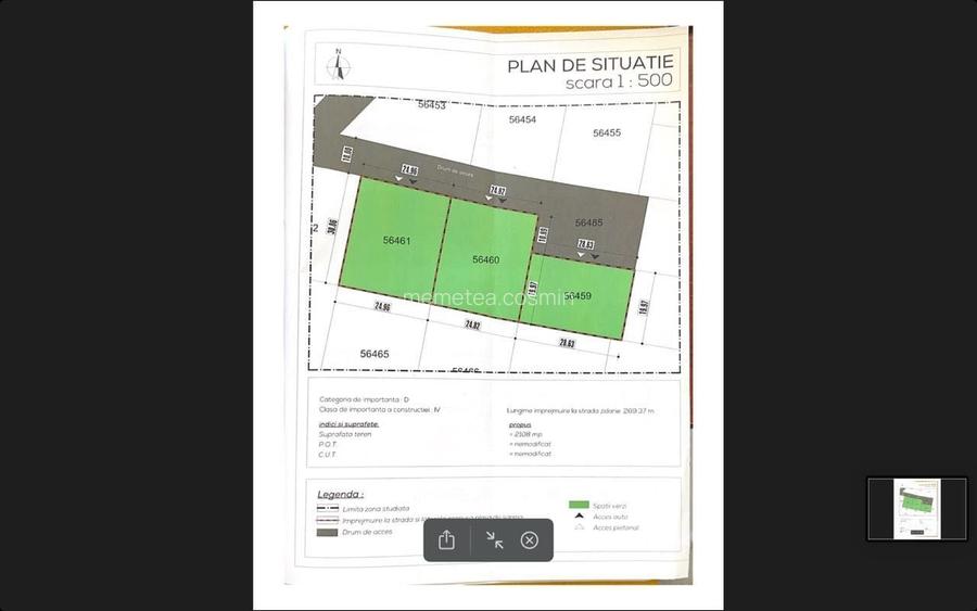 Teren intravilan Gepiu Colonie 3 parcele, langa padure, 17,5 km Oradea