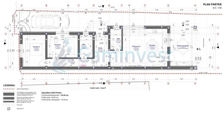 Casă individuală cu 3 camere cu Canalizare în Calea Aradului