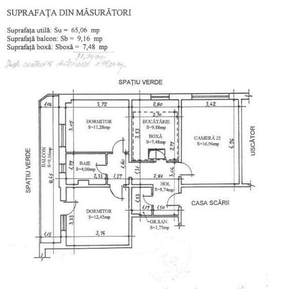 Apartament cu 3 camere decomandat, mobilat în Dacia