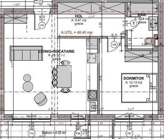 Apartament cu 2 camere în Mihai Viteazul