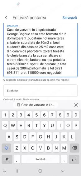 Casă cu Teren 663 Mp în Leșnic