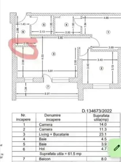Apartament cu 3 camere semidecomandat, mobilat în Titan