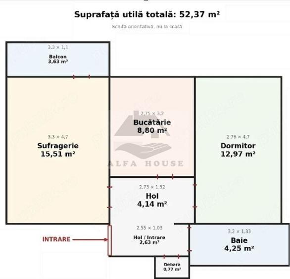 Apartament cu 2 camere decomandat, mobilat în Răcădău