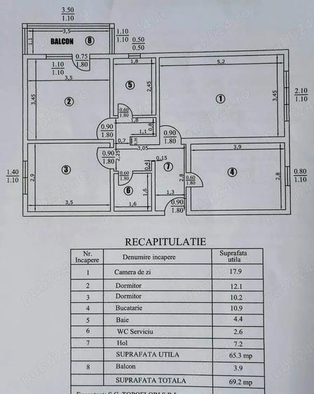 Apartament cu 3 camere decomandat în Steaua