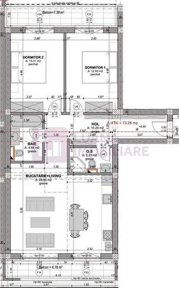 Apartament 3 camere | Doamna Stanca | etaj 2 | incalzire pardoseala | 2 - 5