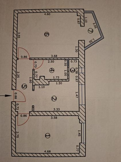 Apartament cu 2 camere decomandat în Centrul Civic