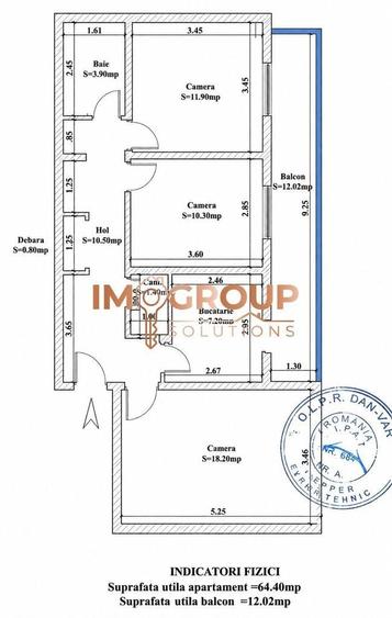Apartament cu 3 camere decomandat în Dancu
