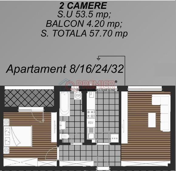 Apartament cu 2 camere decomandat în Metalurgiei